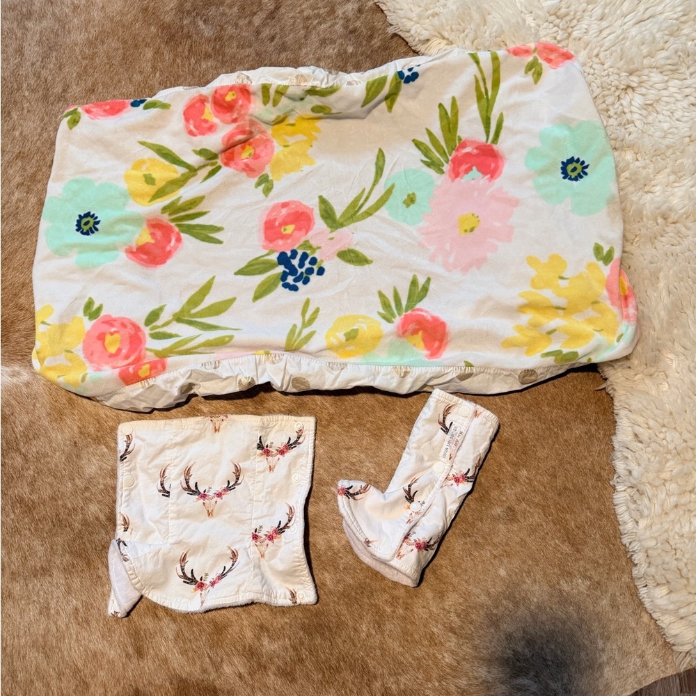 Floral Print Kids crib sheet  and Accessories Set